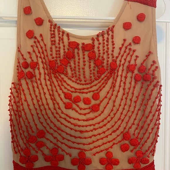 Anthropologie Rina Dhaka Red Maxi Dress Size 4 - Picture 3 of 9